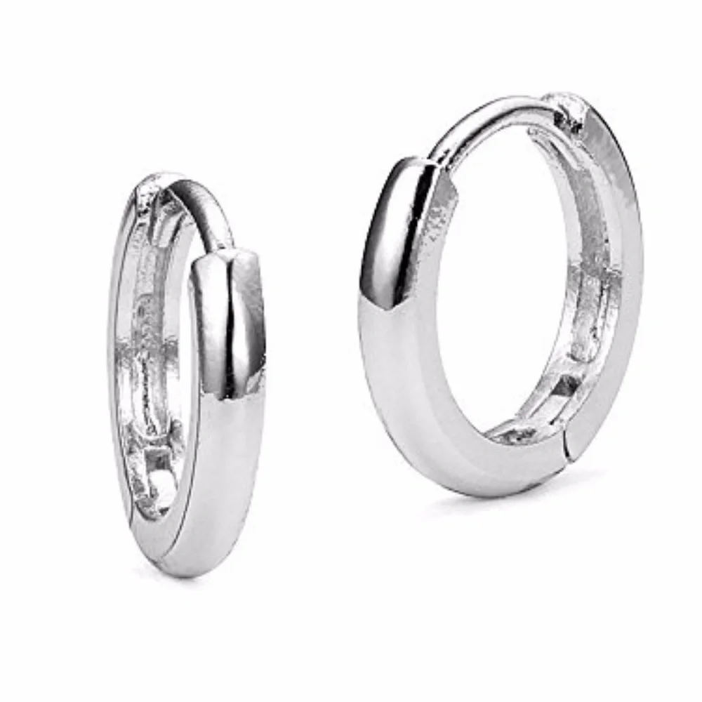 14k Solid Gold Small Plain HOOP Earrings